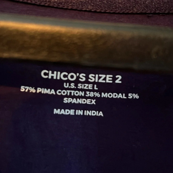 🌺Chicos ultimate tee size 2/women’s 10–14 deep purple excellent condition🌺🌺 - Picture 3 of 3